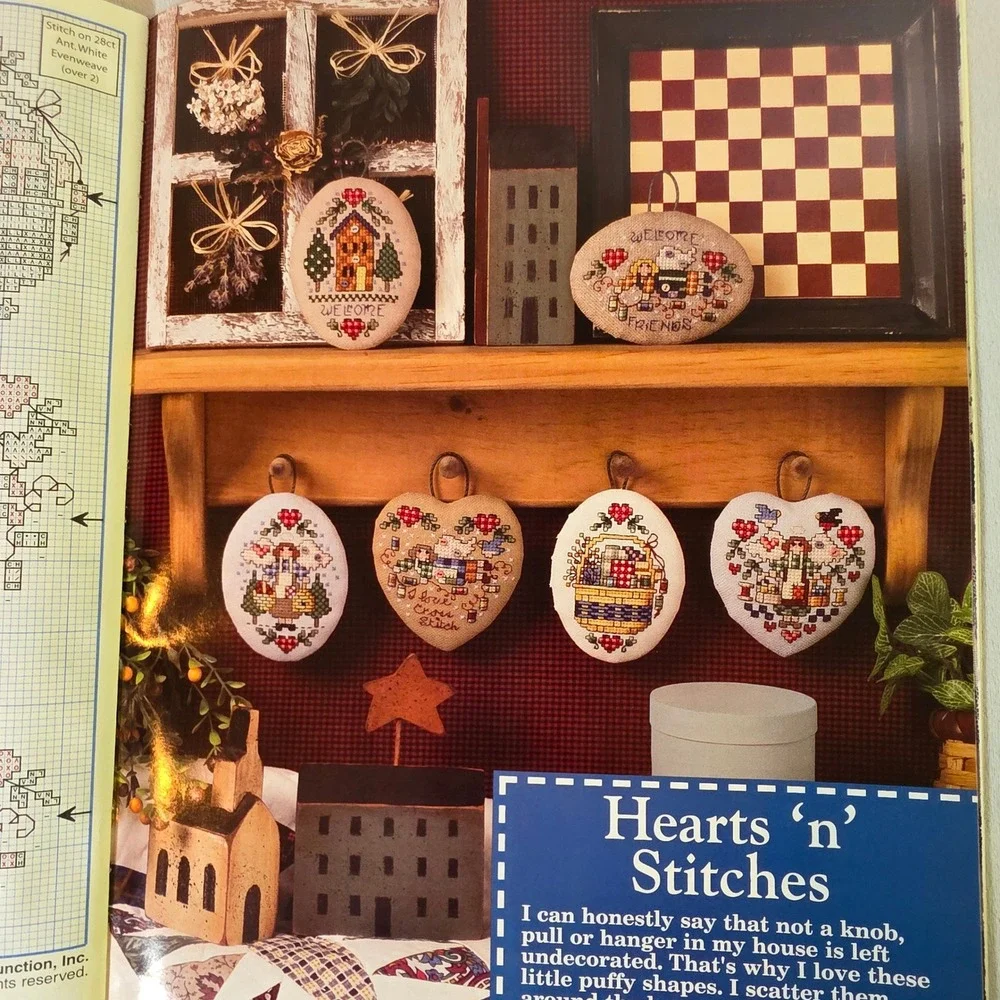 Cross Country Stitching Feb 2005 Cross Stitch Patterns Primitive Folk Art OOP